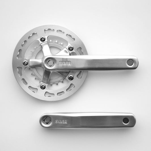 Crank - Silver - Wide/low double 38x24 (with guard)