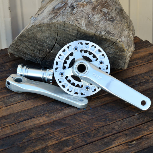 Crank - Silver  - 2 piece with 32/22 chainrings